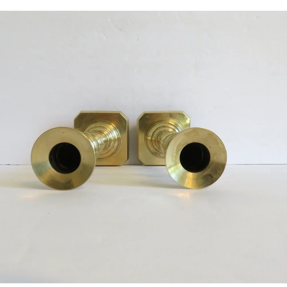 Vintage Venus Brass Candlestick Holders Pair Made in Japan Elegant Decor‎